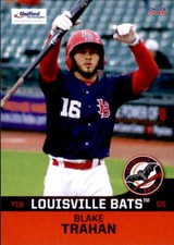 2018 Louisville Bats Choice 35 Blake Trahan Lake Charles Louisiana Baseball Card
