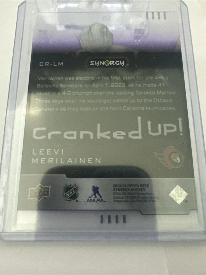 2023-24 UD Synergy Leevi Merilainen Cranked Up! Rookie Purple 151/199 #CR-LM - Image 4 of 4