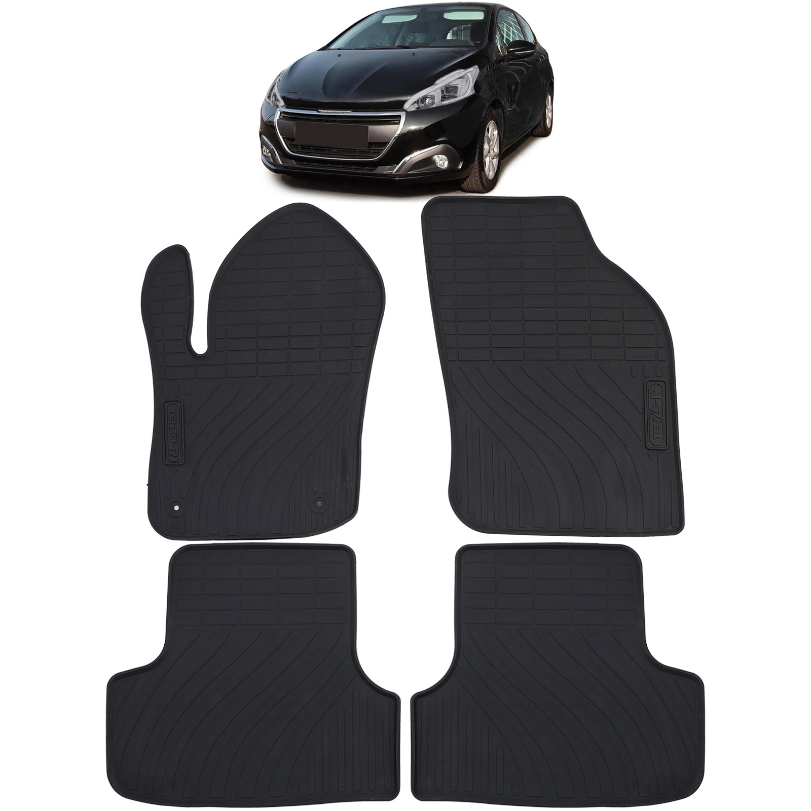 Set di tappetini in gomma per Peugeot 208 I (dal 2012) / Peugeot 2008 I (dal 2013) - Su misura
