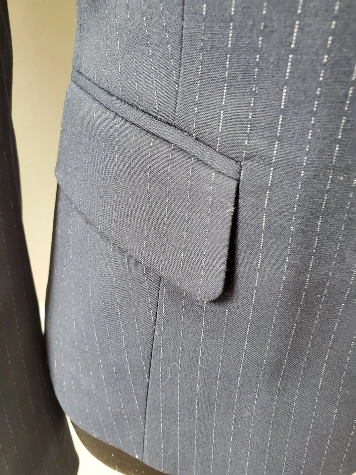 Blazer Jones Wear para mujer azul forrado poliéster manga larga 3 botones elástico 8P Foto 4 de 4