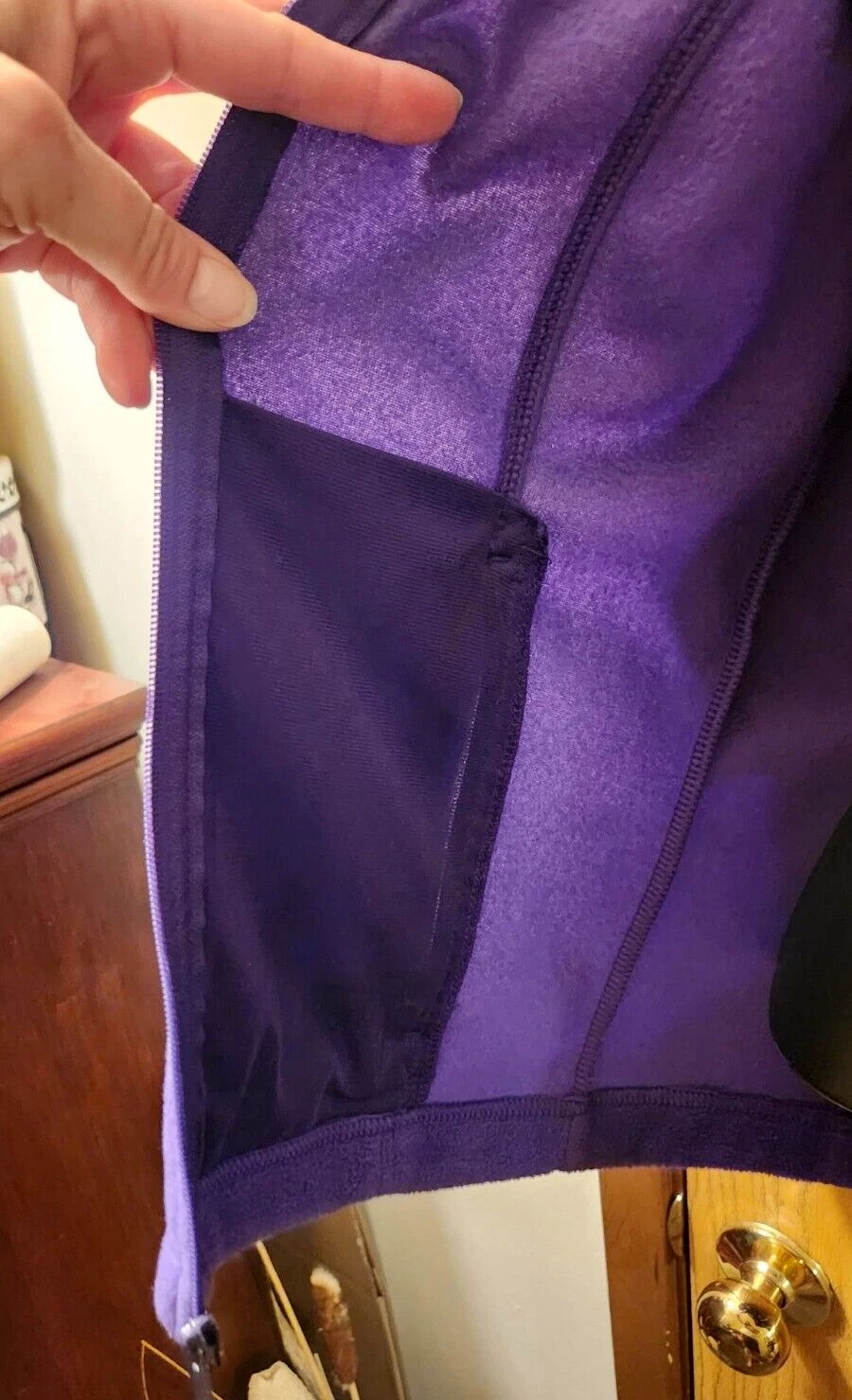 VETEMENTS Columbia Sportswear donna finto collo tartaruga zip cappuccio Xs giacca viola