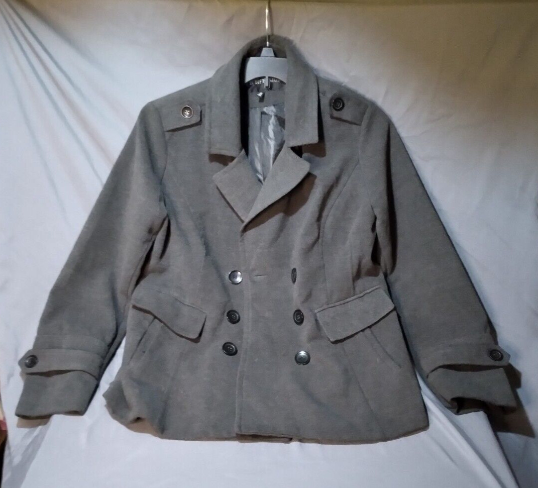 IB Diffusion Gray Peacoat Collared Pockets Button… - image 13