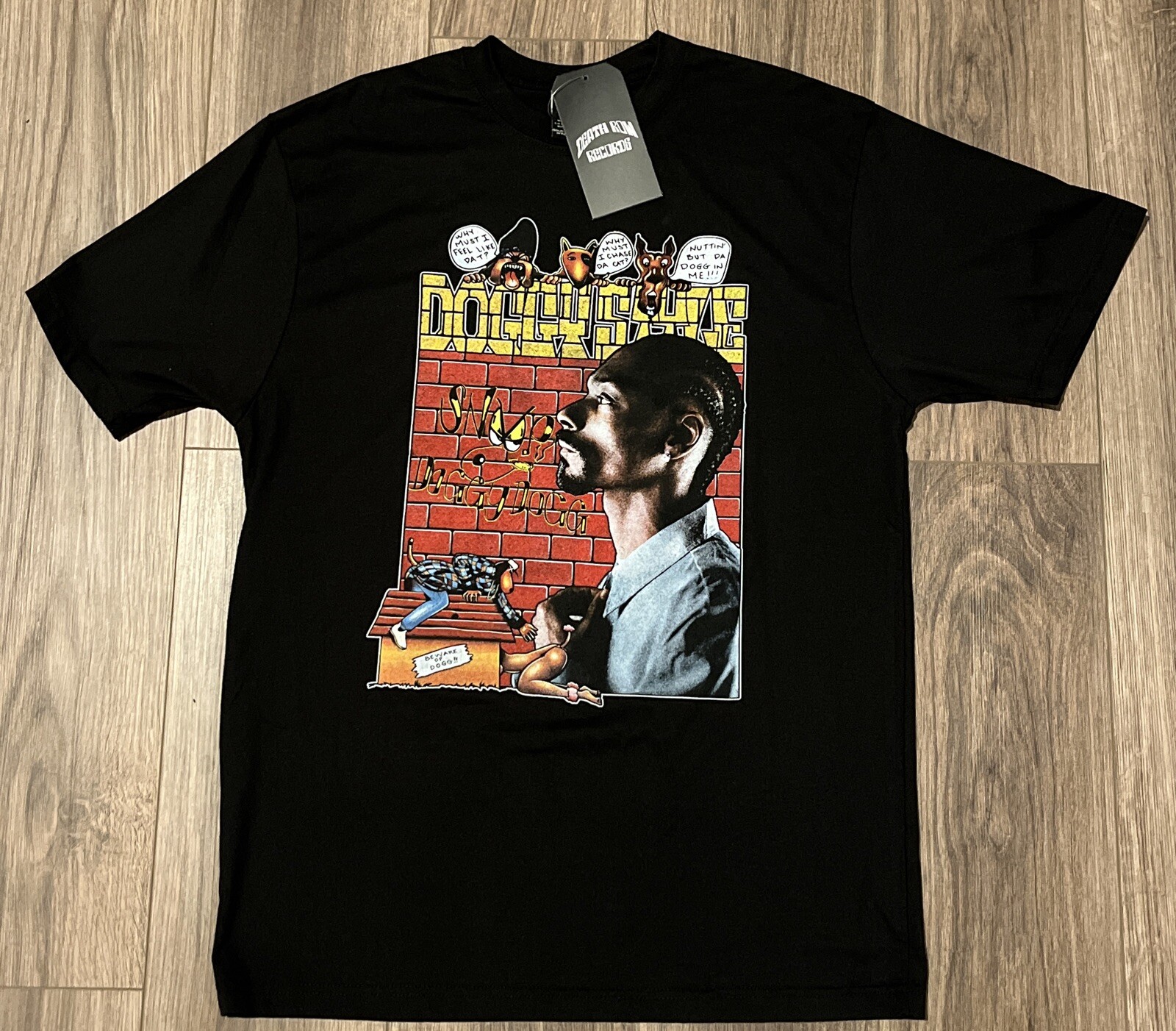 FILA T shirt Snoop Doggy Dogg Death Row Records taglia adulto media NUOVO STILE RARO