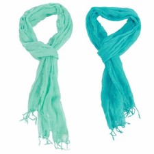 Solid Fringed Viscose Scarf - Mint or Teal - 25205