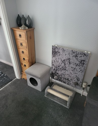 Schiefergrau zerkleinerter Samt - magnetische Heizkörperabdeckung - Rawrap - Bild 3 von 7