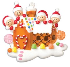 Gingerbread House with People Personalized Ornament