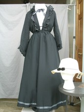 Victorian Dress Edwardian Costume Black White Civil War Reenactment