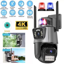 Security Camera Outdoor 4MP Dual Lens WiFi Outside Camera with Motion Tracking