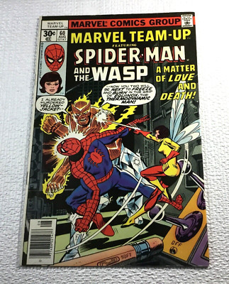 Vintage Comic Book Marvel Team-Up #60 Spider-Man and the Wasp Marvel Comic 1977
