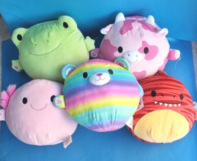 BUILD A BEAR Skoosherz Konvolut fünf Tiere Frosch Axolotl Kuh Greifvogel Bär 