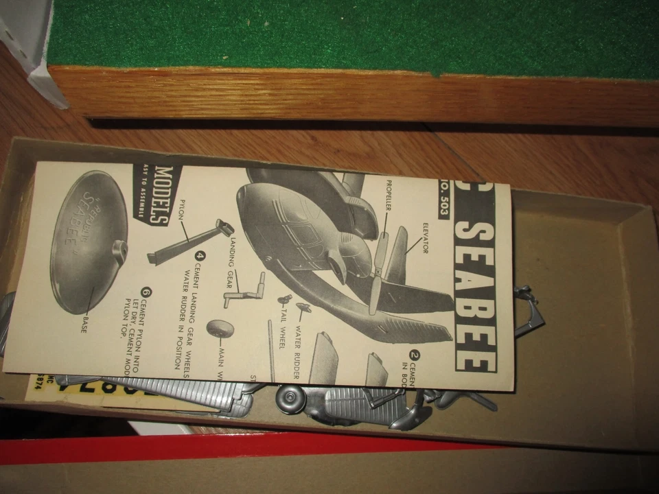 VINTAGE 1955 LINDBERG 1:48 SCALE REPUBLIC SEABEE AMPHIBIAN AIRPLANE KIT# 503:79 - Image 3 of 4