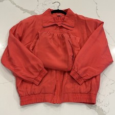 Fuda Silk Track Suit Set Size S Orange Vintage 80s 90s Windbreaker Shoulder Pads