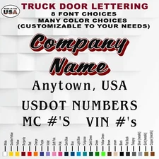 Custom Vinyl Truck Door Lettering | Company Business SEMI Truck Door Lettering