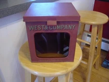 Antique Rare West & Company Biddleford Maine ME Metal Glass Store Display Box