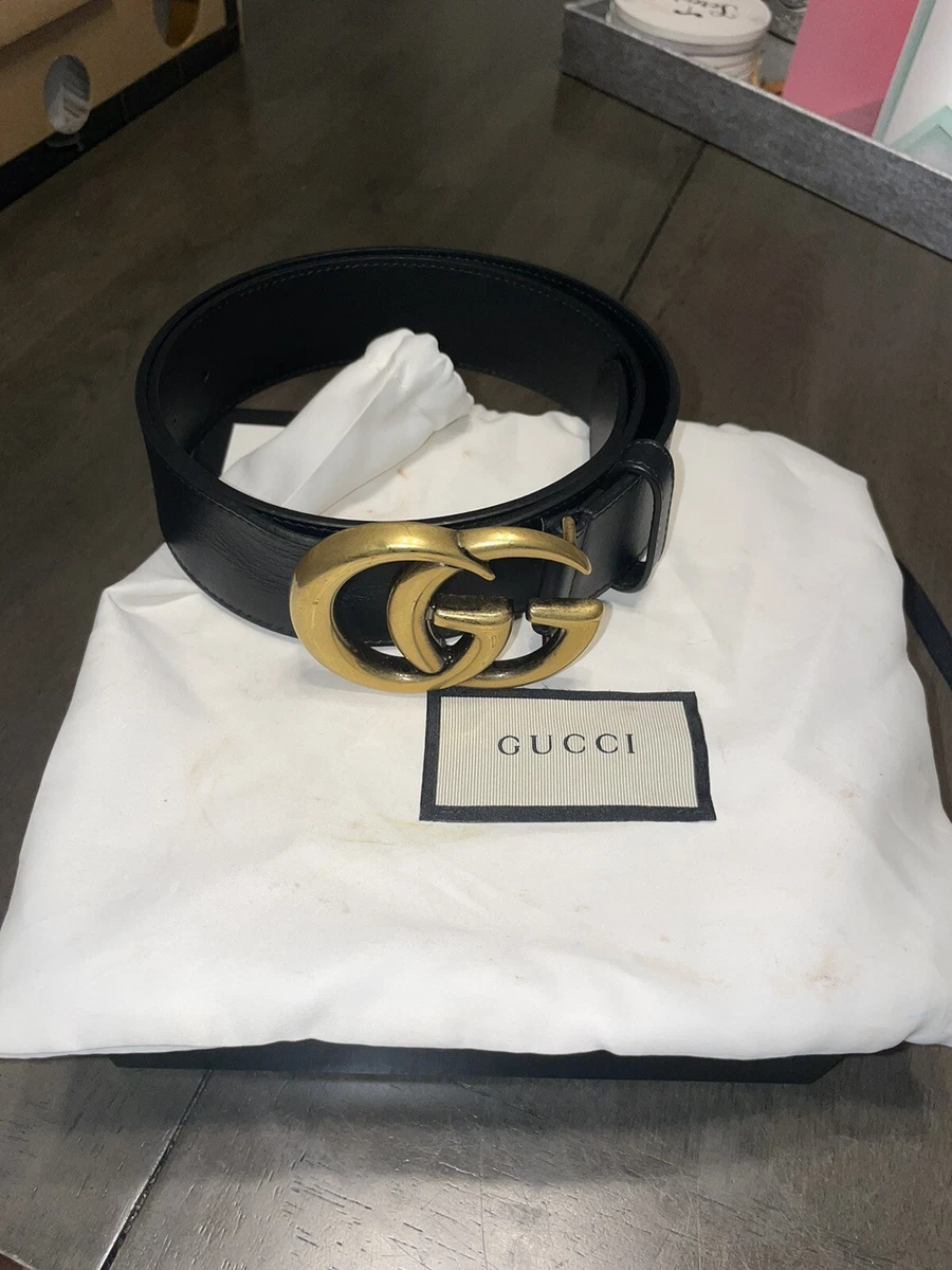 2015 Re Edition Wide Leather Belt in Black - Gucci