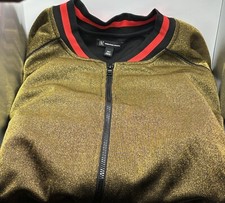 Mens INC International Concepts Track Jacket in Gold Metallic Shimmer 3XLT Tall