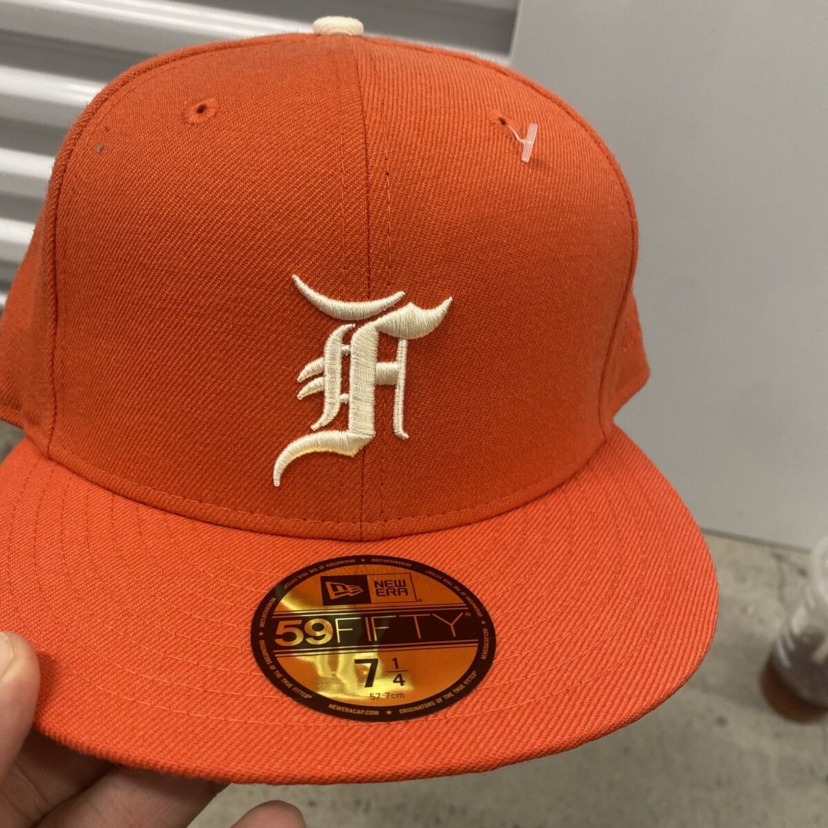 NEW ERA ESSENTIALS FEAR OF GOD 59FIFTY FITTED HAT ORANGE 7-1/4 NEW