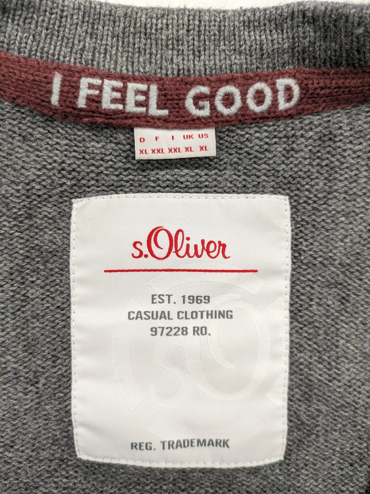 s.Oliver Herren Strickjacke Pullover Gr. XXL Grau Varsity College Strick 2248 image 9