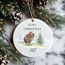 Kiwi Christmas Ornament - Custom New Zealand Holiday 2025 Gift Souvenir - Gif...