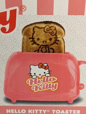 New Hello Kitty Toaster Pink Kitchen Appliances Full Size 2 Slices Bread Cat  