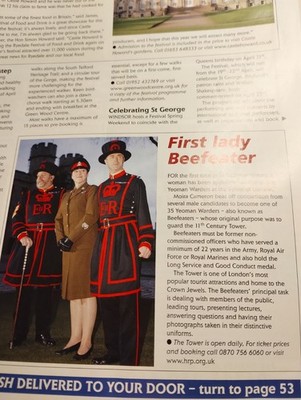 g1m ephemera 2007 Artikel First Lady Beefeater Moira Cameron 
