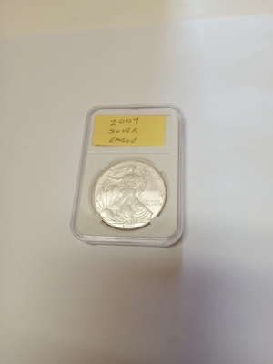 #ad 2007 Silver Eagle $1 Dollar 1oz Uncirculated .999 BU in holder $89.00