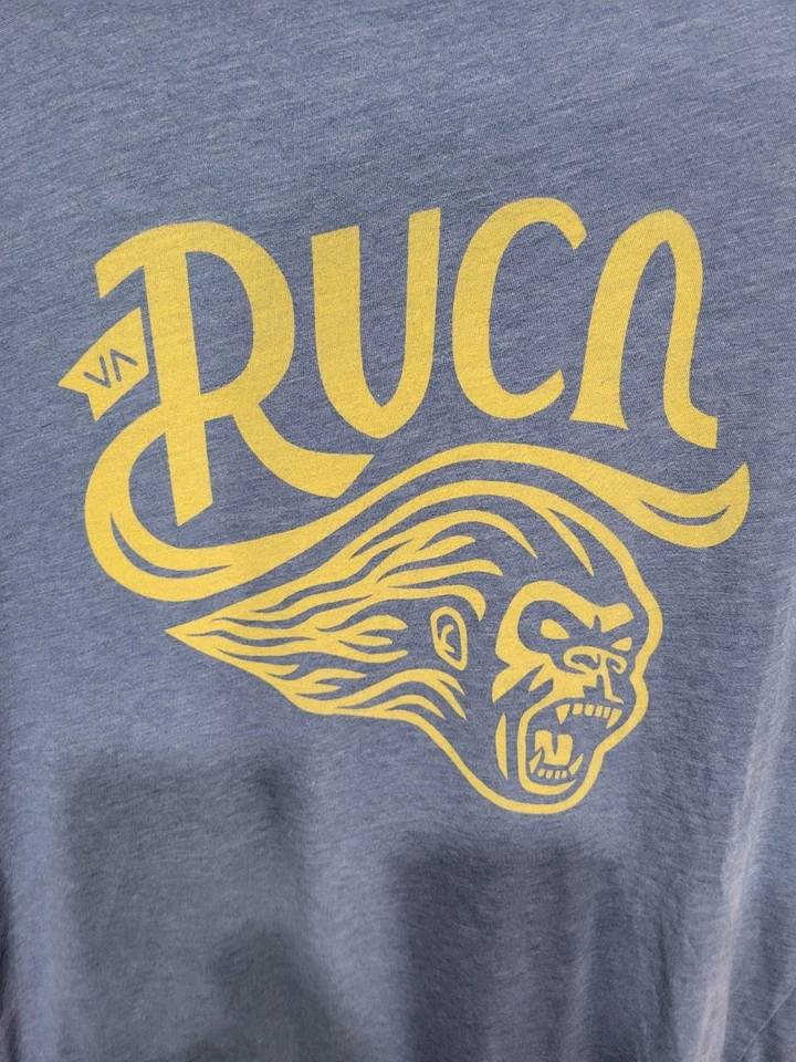 RVCA Surf Skate Print T Shirt Mens Medium Blue - Image 2 of 4