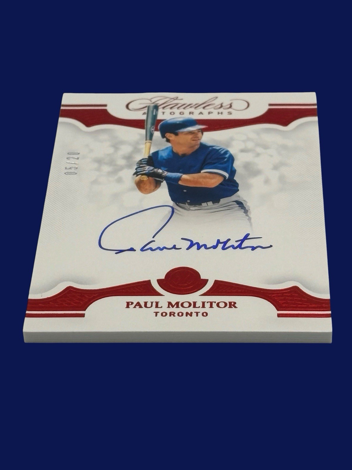 PAUL MOLITOR 2019 PANINI FLAWLESS #FA-PM2 AUTO SAPPHIRE #05/20 HOF SSP view 5