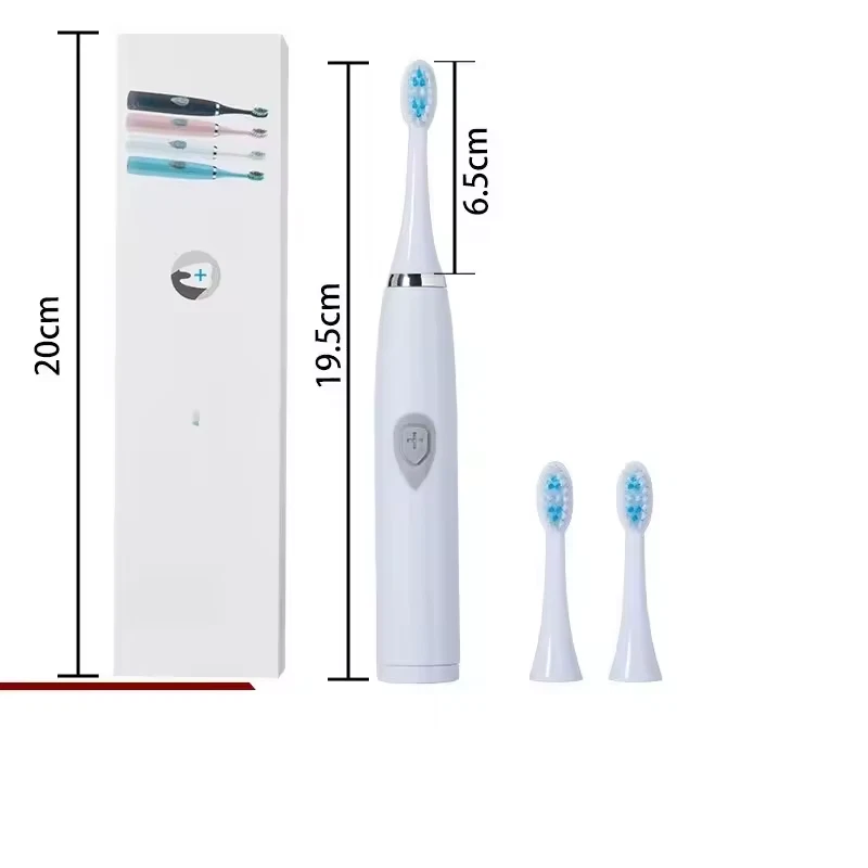 BRANDED * Electric Toothbrush Sonic Rechargeable 6 Modes Kids Adults Brush 4 Heads USB