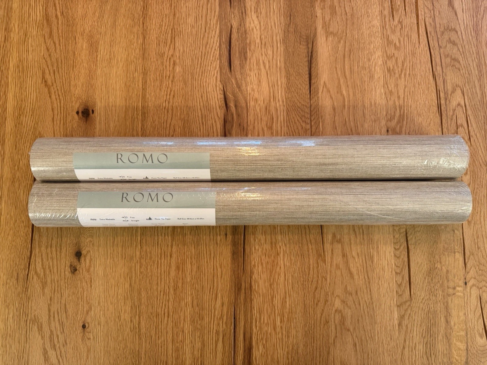 2 Rolls Romo Ciro Abaca Embossed Wallpaper W462/05 Doeskin 68.6cm X 10.05m New