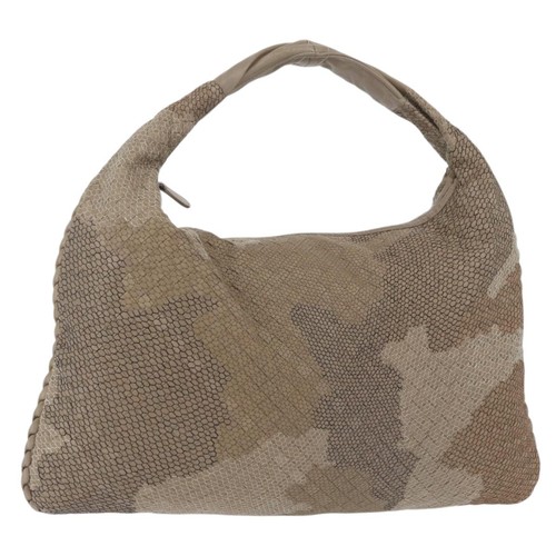 Bottega Veneta Intrecciato Shoulder Bag Leather Gray Handbag