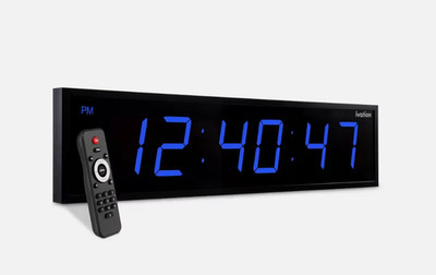 36 In. Large Digital Wall Clock, LED Digital Clock with Timer and Alarm, Blue