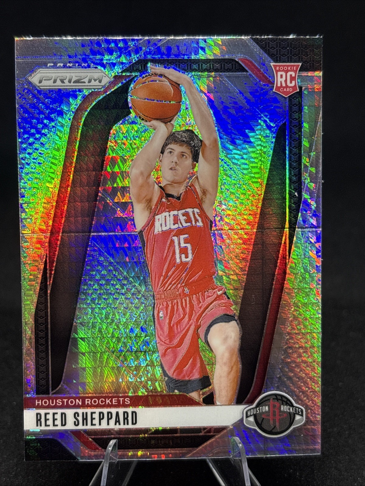 2024-25 Panini Prizm Reed Sheppard Prizms Hyper #268 Rookie