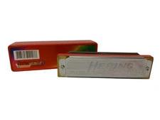 Hering Free Blues Harmonica 10-Hole Diatonic Key of C with Case Red Comb Brazil