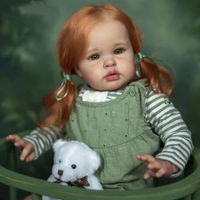 22inch Weighted Reborn Baby Doll Rooted Hair Realistic Toddler Girl Handmade Toy