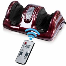 Therapeutic Shiatsu Foot Massager with High Intensity Rollers-Dark Red - Color: