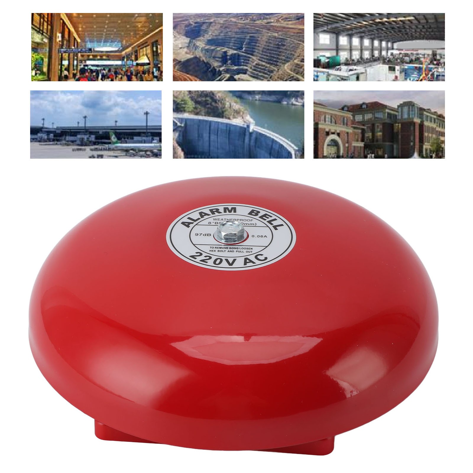 Super Loud Fire Alarm Bell For School Factory 220V AC Recommended