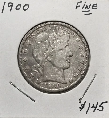1900 Barber Silver Half Dollar, High Grade, Great Gift