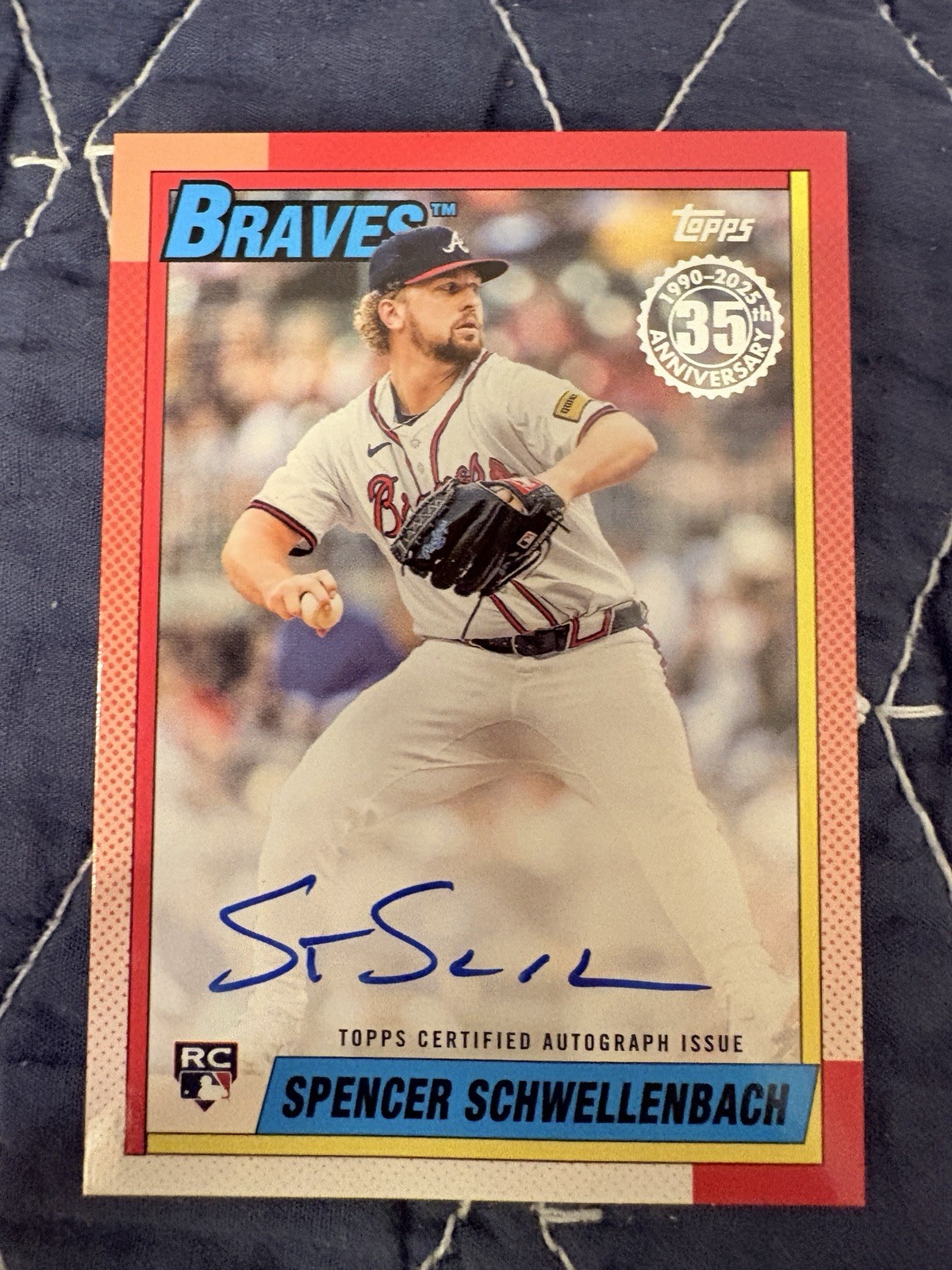 SPENCER SCHWELLENBACH 2025 Topps Series 1 1990 Auto Braves RC Rookie