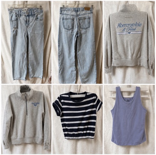 Abercrombie Kids Girls 4 Piece Outfit Set Jeans Sweatshirt 9/10, 13/14