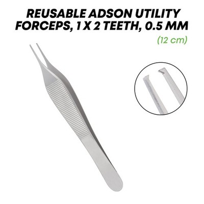 Adson Utility Forceps 0.5mm 1x2 Teeth Surgical Ophthalmic Eye Instruments 12cm