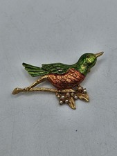 Bird Brooch - Colorful Enamel Gold-Tone Songbird Pin Unbranded