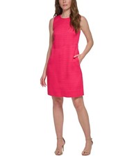Tommy Hilfiger Womens Pocket Shift Dress, brghtpink, 2