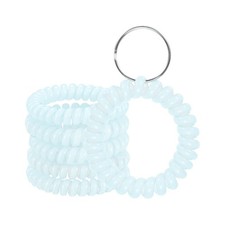 6-Pack Wrist Coil Keychain, 2" Plastic with Steel Key Rings Light Blue 