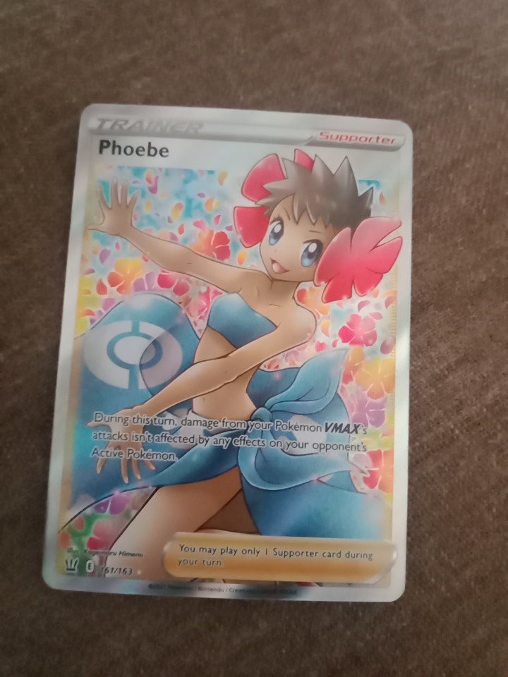 Pokemon TCG Phoebe Battle Styles Trainer Full Art Ultra Holo Card 161/163 MP
