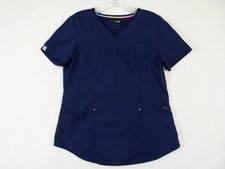 Scrubstar Women S Blue Solid Ultimate Polyester Blend V-Neck Scrub Top