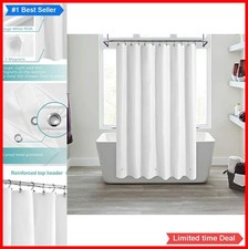 White Shower Curtain Liner 72x72 Waterproof PEVA with 3 Magnets Grommet Top