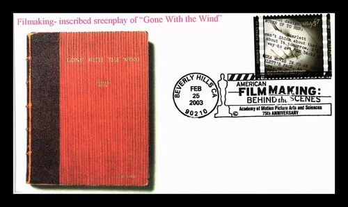 US COVER SCREENWRITING AMERICAN FILMMAKING FDC GONE WITH THE WIND SCREENPLAY