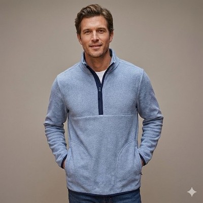  Mens Polar Fleece Half Zip Sweatshirt Goodfellow Co Lt Blue Half Zip Size Small