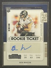 2021 PANINI CONTENDERS 227 🏈🏈 BEN MASON AUTOGRAPH